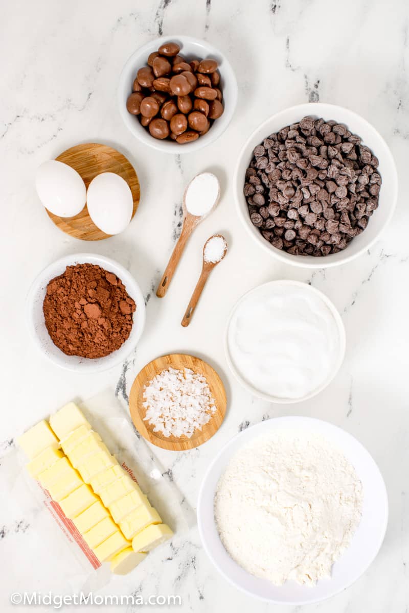 Salted Caramel Stuffed Double Chocolate Cookies ingredients