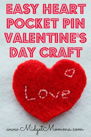 Heart Pocket Pin Valentine's Day Craft
