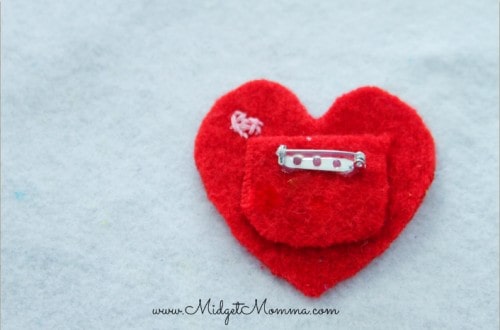 Heart Pocket Pin Valentine's Day Craft