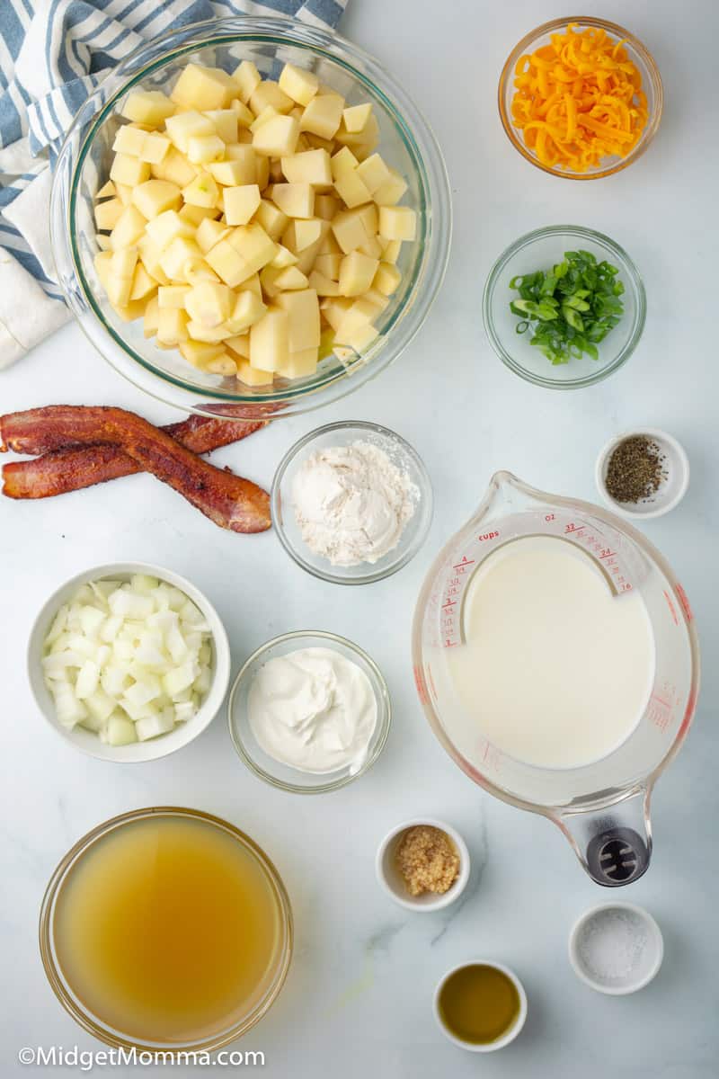 Baked Potato Soup ingredients