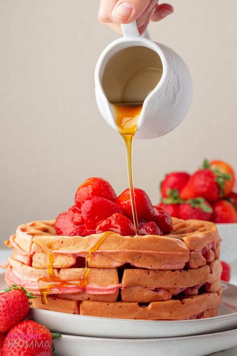 Homemade Strawberry Waffles Recipe • MidgetMomma
