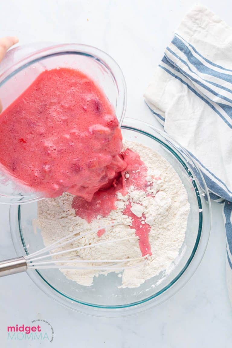 Homemade Strawberry Waffles Recipe • MidgetMomma