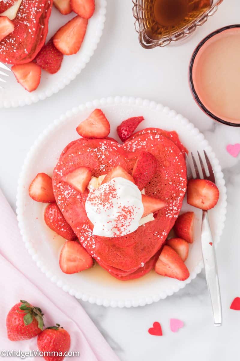 Valentine's Day Heart Shaped Pancakes