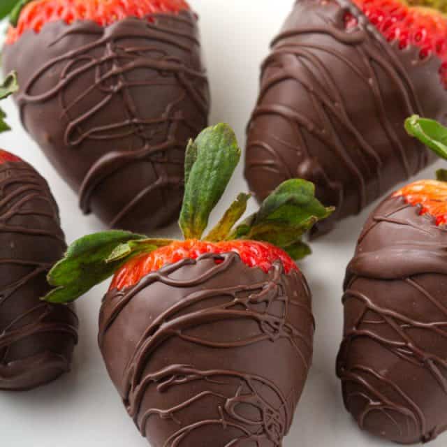 Dark Chocolate and Nonpareil dipped Strawberries