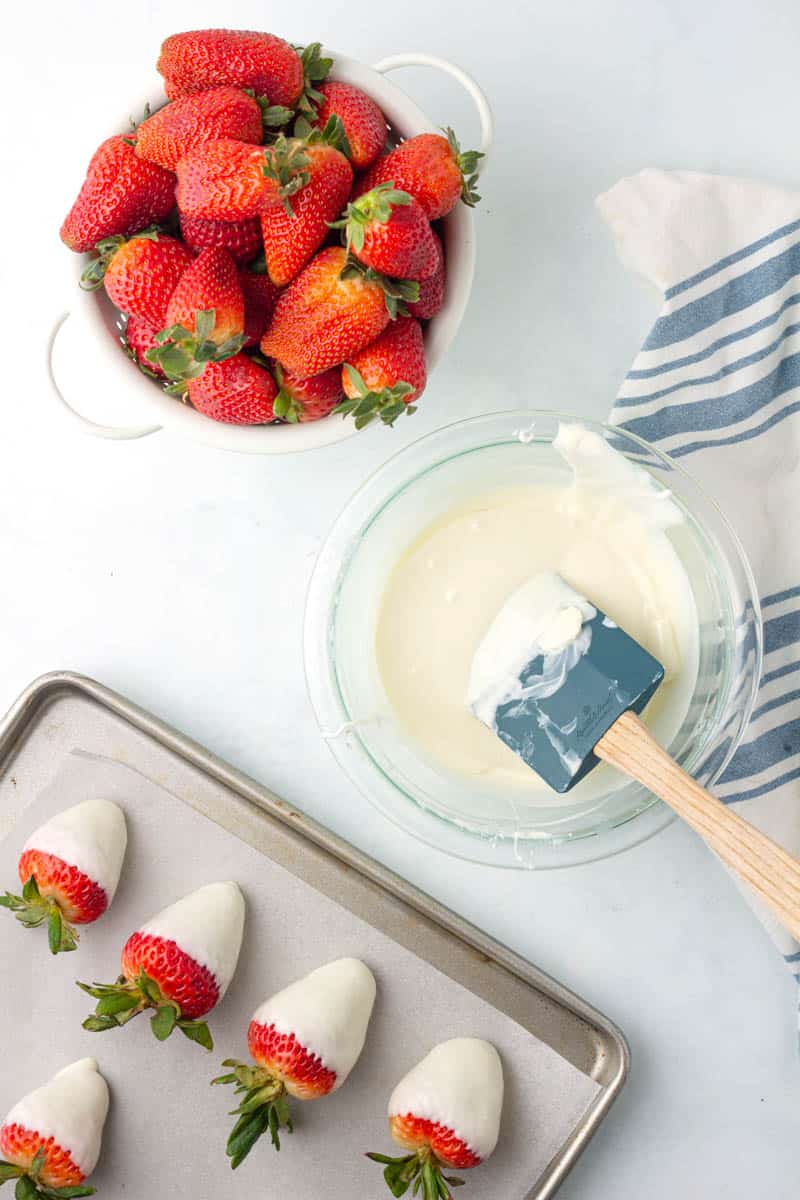 Easy White Chocolate Covered Strawberries • MidgetMomma