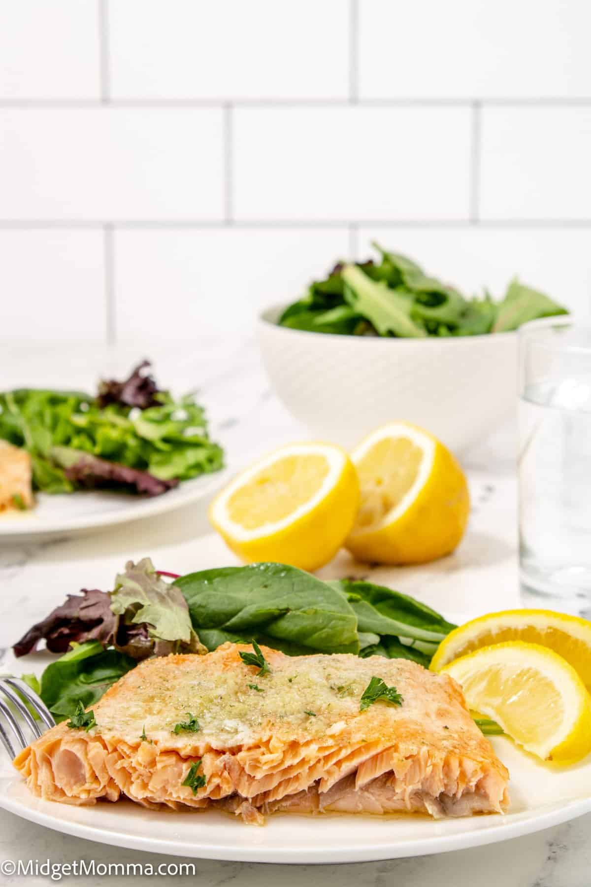 Oven Baked Salmon on a plate 