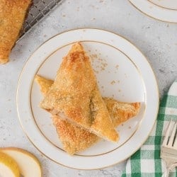 2 Pear Turnovers on a plate