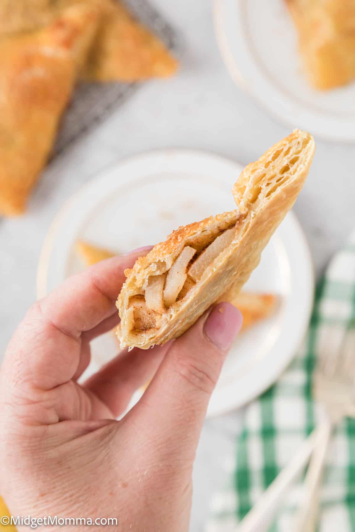 hand holding a Pear Turnover