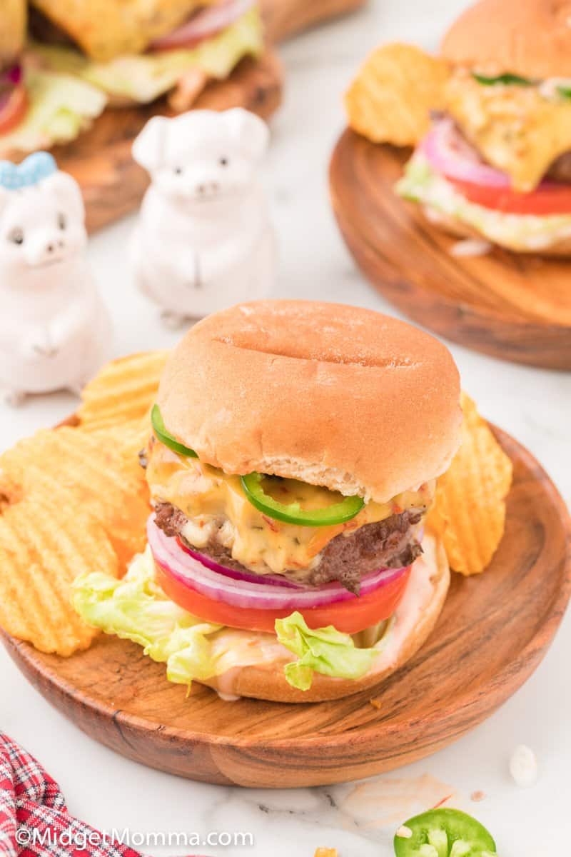 Jalapeno Jack Cheeseburger on a plate