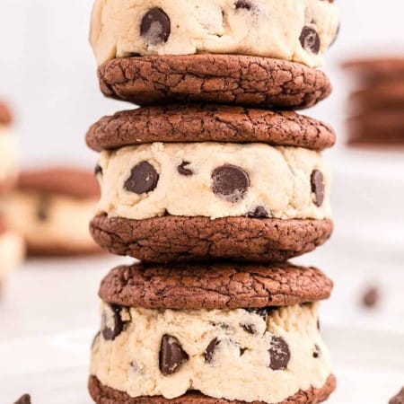 close up photo of Brownie Cookie Sandwich