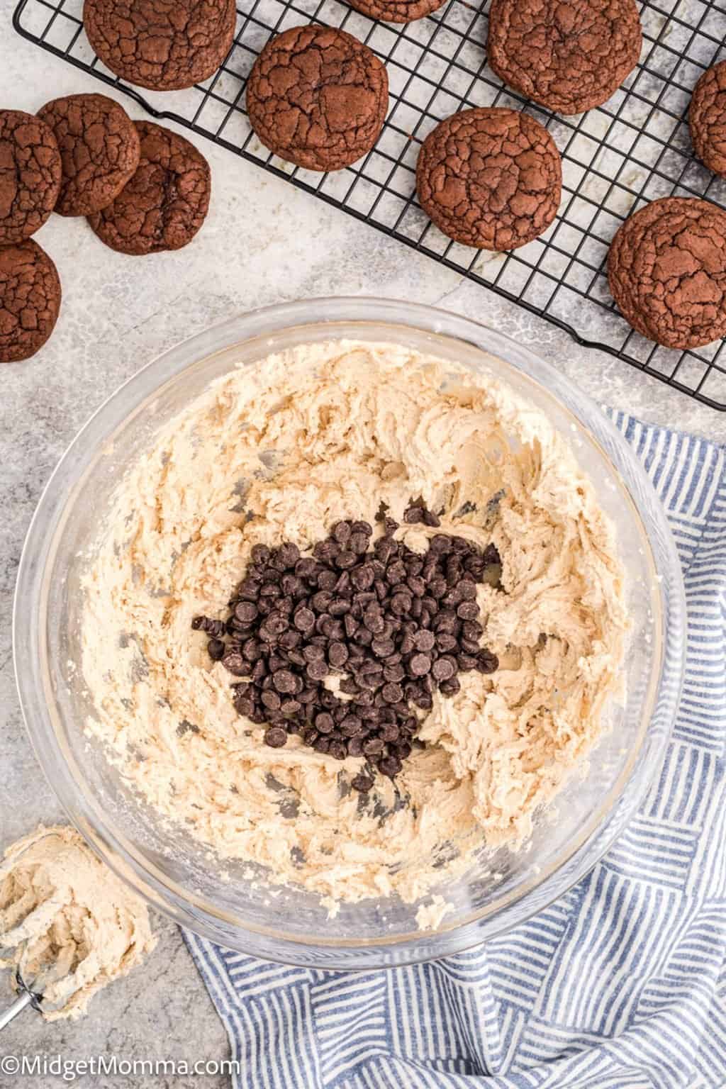 Brownie Cookie Sandwich with Chocolate Chip Cookie Dough Filling