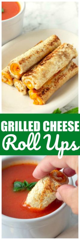Easy grilled cheese roll ups are the perfect grilled cheese for kids. Easy grilled cheese to dip in tomato soup. This kid friendly recipe is one that my kids love! #GrilledCheese #KidFriendly #KidRecipes #GrilledCheeseSandwich