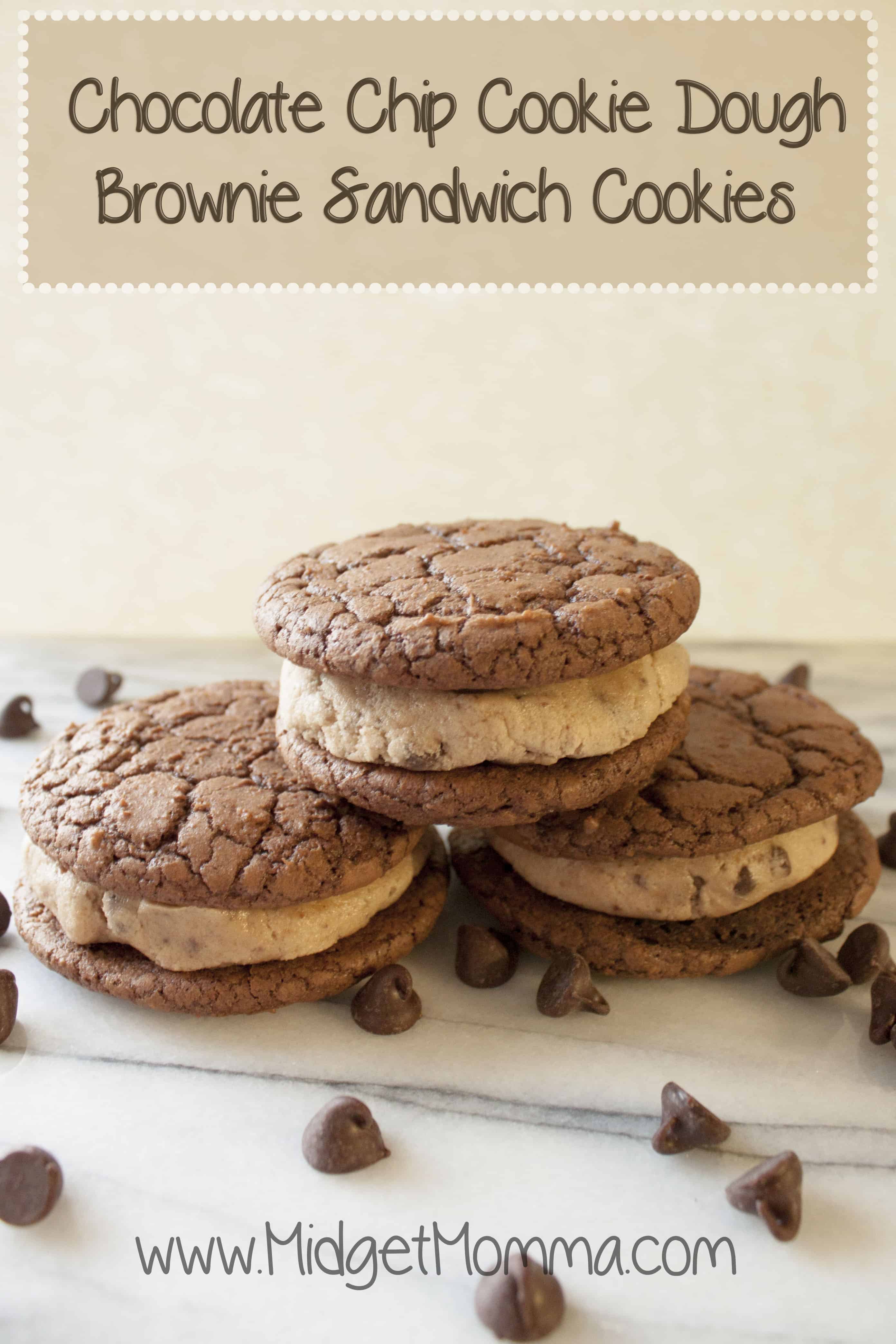 Chocolate Chip Cookie Dough Brownie Sandwich Cookies