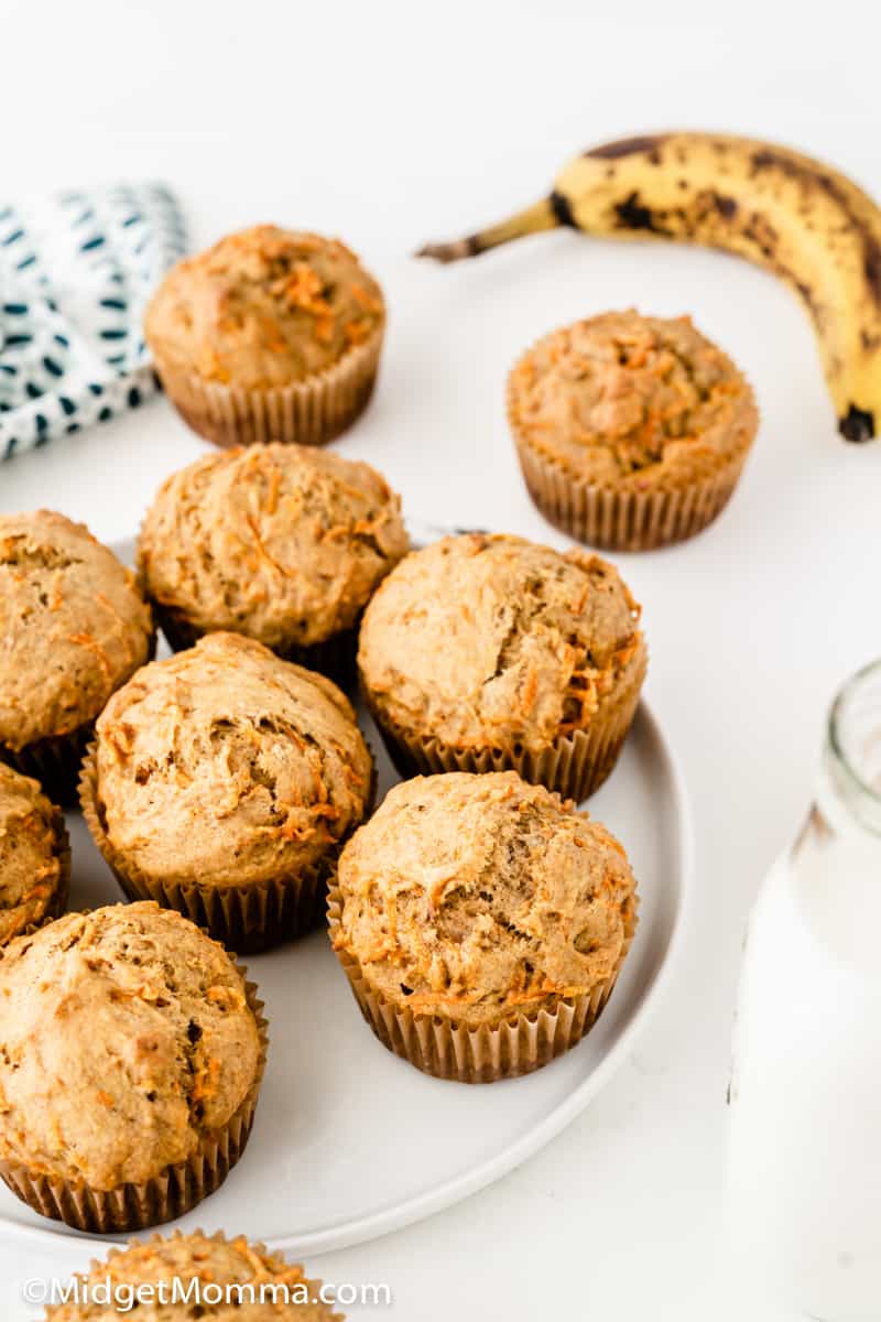 over head photo of Banana Carrot Muffins