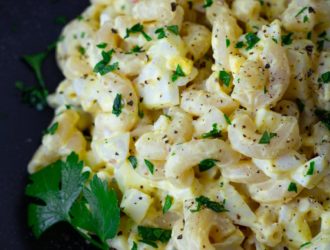 macaroni salad with eggs