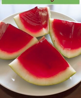 This fun treat is great for any party or picnic. Watermelon Jell-o is made to look like you are eating a normal piece of watermelon.