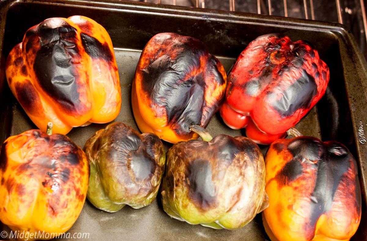 Roasting peppers in the oven
