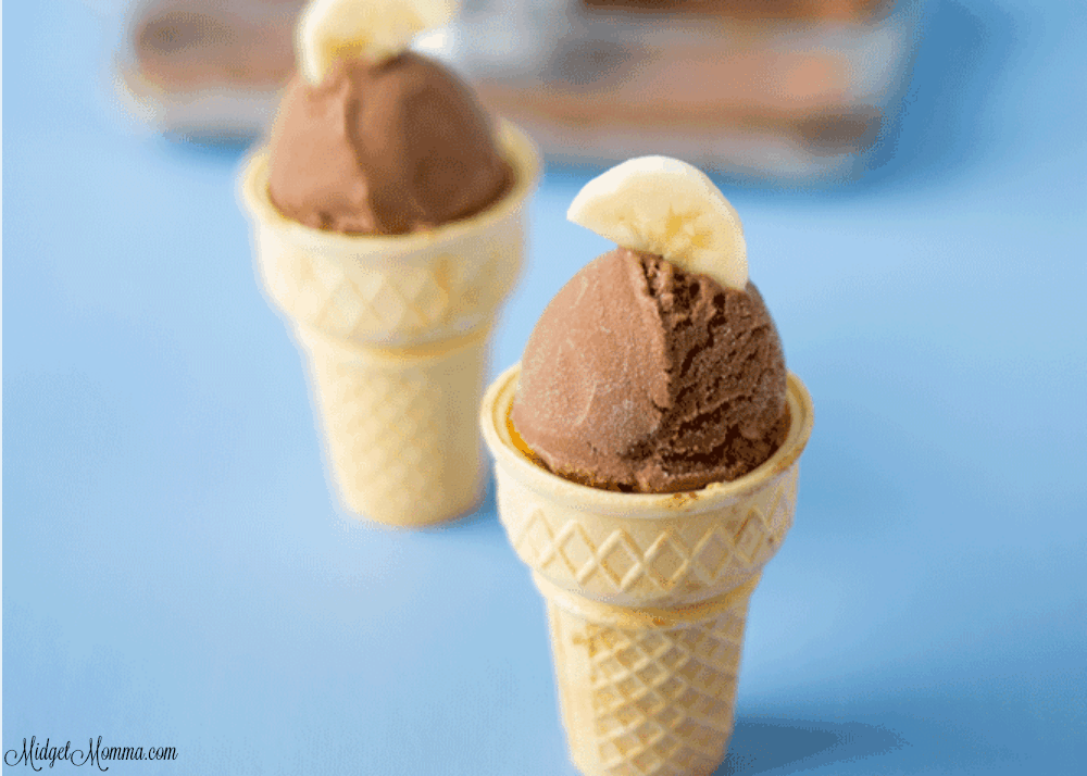 Homemade Ice Cream Banana Chocolate Peanut Butter Flavor