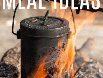 CAMPING MEAL IDEAS - Tourist kettle on a fire close up