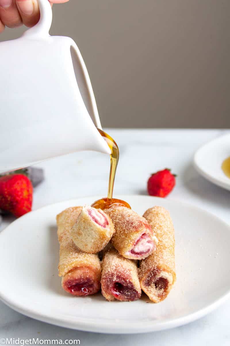 French toast roll ups on a plate