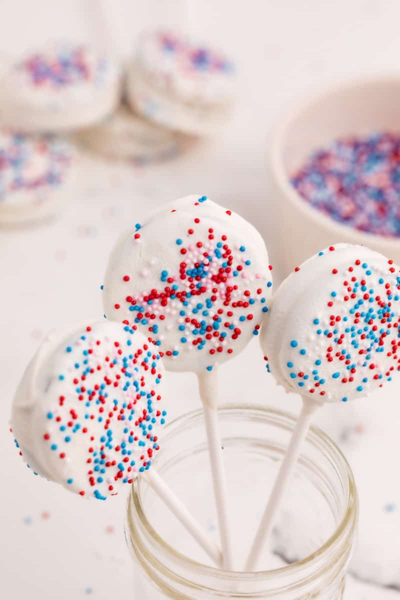 Red, White & Blue Chocolate Covered Oreos