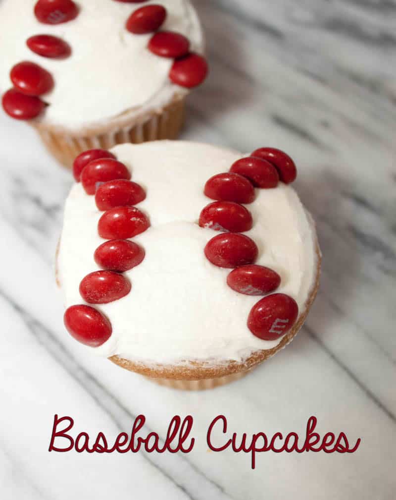 baseball cupcakes