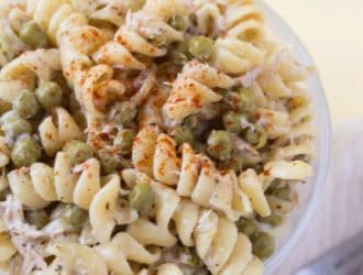 Tuna Pasta Salad. This classic pasta salad recipe is so easy to make and is perfect for dinner, a get together and lunch! Cold tuna pasta salad goes perfectly with so many summertime recipes!