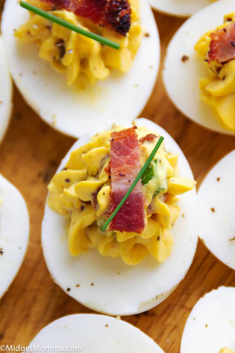 Bacon Deviled Eggs close up photo