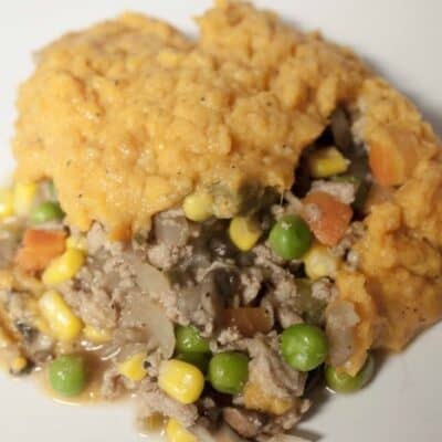 I am always looking for a healthy twist on a classic. This Sweet Potato Turkey Shepherd's Pie is loaded with tons of vegetables and topped with sweet potato