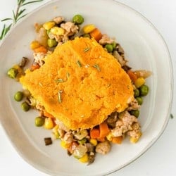 overhead photo of Sweet Potato Shepherd’s Pie