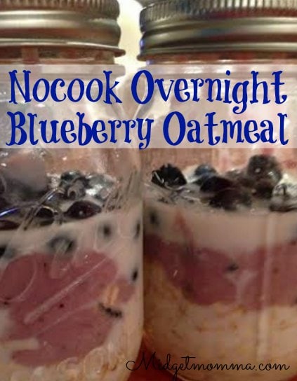 This no-cook overnight blueberry oatmeal is a super simple way to start off your day right. It has a great different texture that your normal oatmeal.