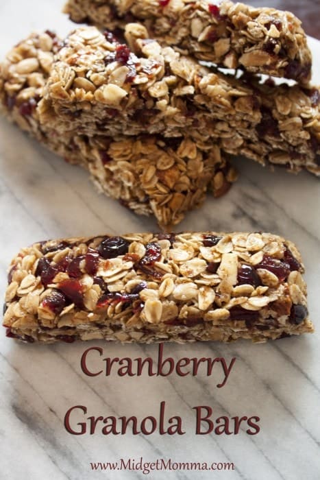 I made these AMAZING Cranberry Granola Bars that are made with REAL FOOD Ingredients!!! They have a crunch from the nuts and a chew from the cranberries.