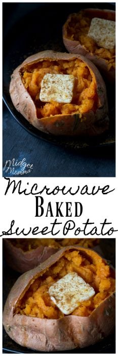 Microwave Baked Sweet Potato. Get the amazing taste of baked sweet potatoes but quicker using the microwave with Microwave Baked Sweet Potatoes!