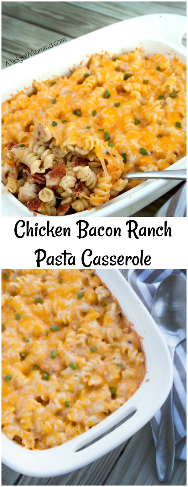 Cheesy Chicken Bacon Ranch Pasta Casserole