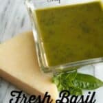 This Fresh Basil Pesto recipe is your standard pesto that goes great on anything from pasta salads to sandwiches to chicken.