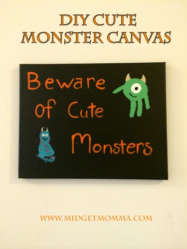 DIY beware of cute monsters sign for halloween