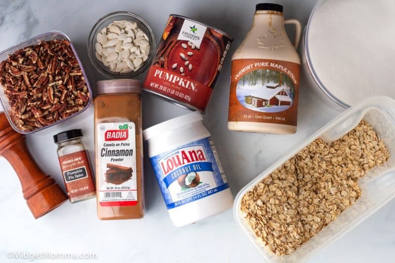 Pumpkin Pecan Granola ingredients