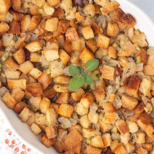 Rosemary Sage Homemade Stuffing (Made with fresh bread)