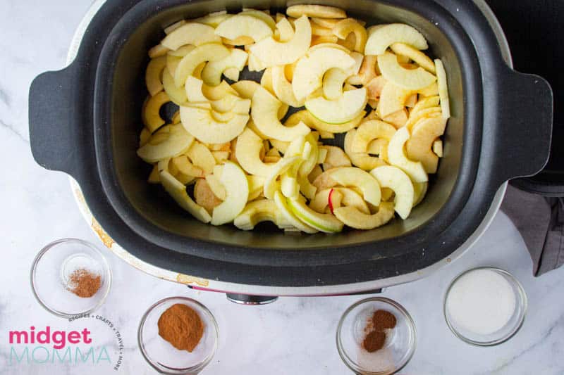 Slow Cooker Apple Butter - apples in the slow cooker