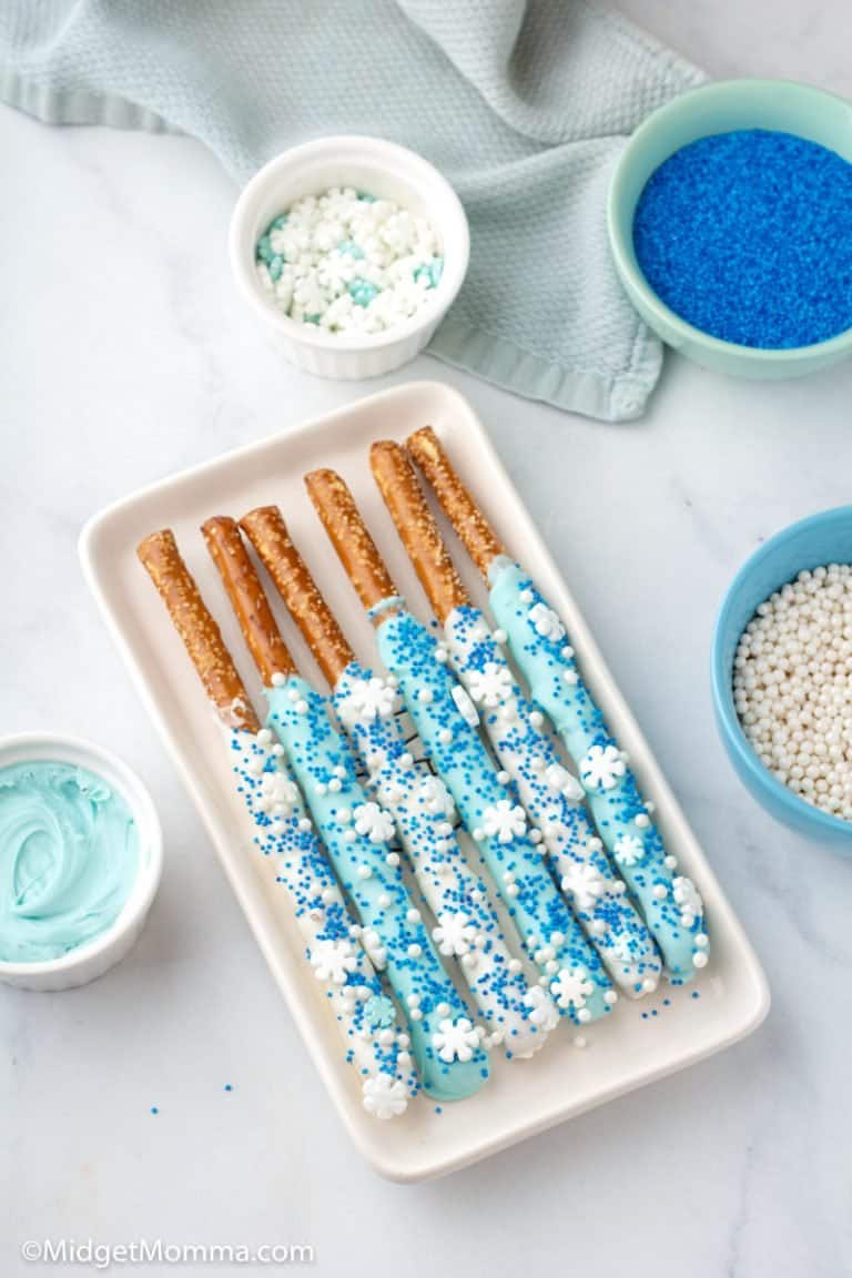 Disney Frozen Inspired Chocolate Covered Pretzel Rods