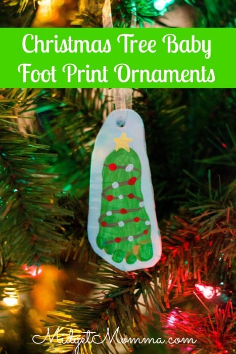 DIY homemade Air Dry Clay Baby Foot Print Ornament