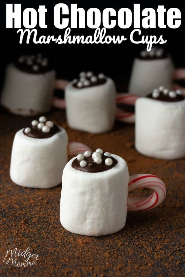 Marshmallow Hot Cocoa Cups, Using the BIG marshmallows, melted chocolate and candy canes these are not only adorable, but they taste great too!! These are perfect for making your hot chocolate even more amazing!