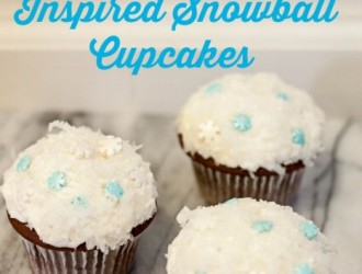 Disney Frozen Inspired Snowball Cupcakes are chocolate cupcake coated in coconut and snow flake sprinkles. Any snowman would love these.