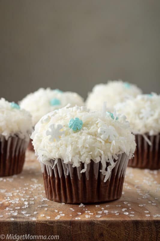 Frozen snowball cupcakes