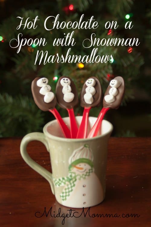These snowman hot chocolate spoons are a fun way to turn a warm mug milk to yummy hot chocolate. Just place the spoon into a cup of warm milk and stir.