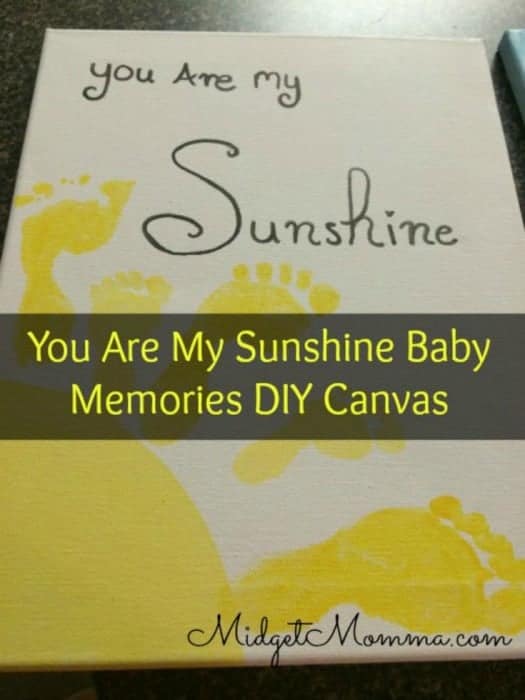 Kids feet DIY memory craft sunshine canvas kids mother's day craft