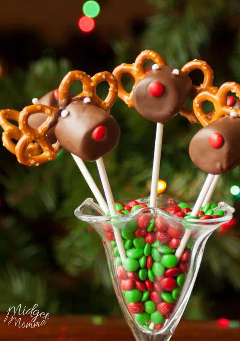 Reindeer Marshmallow Pops. Easy Christmas Treat Recipe