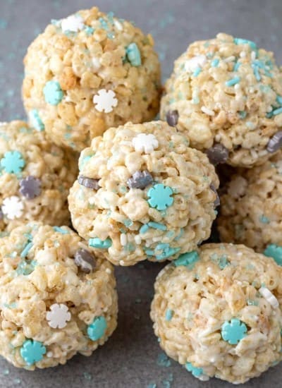 Frozen Themed Rice Krispie Balls