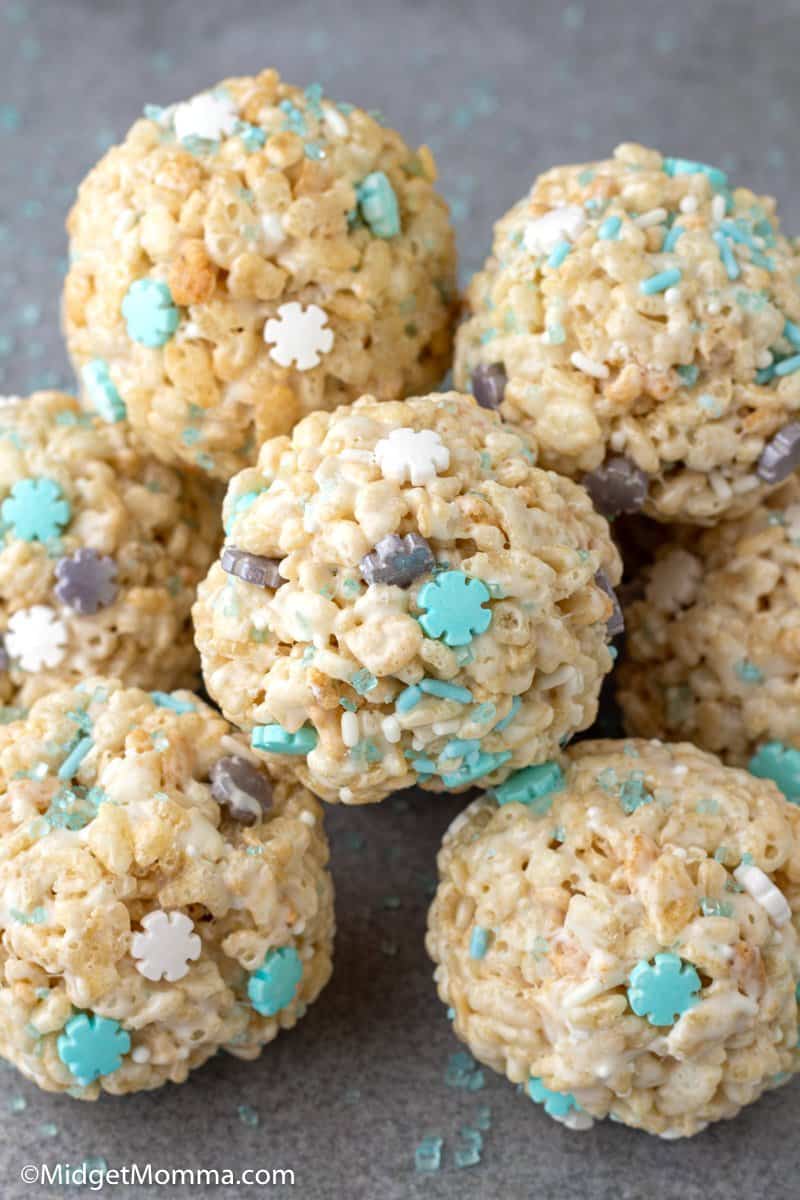 Frozen Themed Rice Krispie Balls