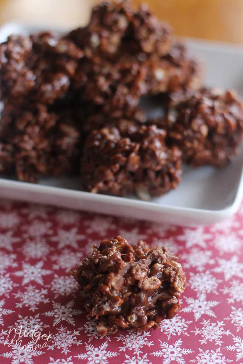 Plate of reindeer poop christmas cookies